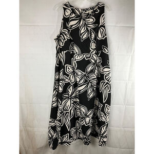 Cato Floral Sleeveless Maxi Dress 18/20W Black White Sheath Used